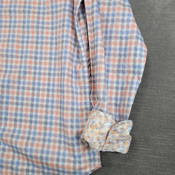 Robert Graham Mens Plaid Button Up Shirt Long Sleeve Flip Cuff Size XL - Picture 5 of 10